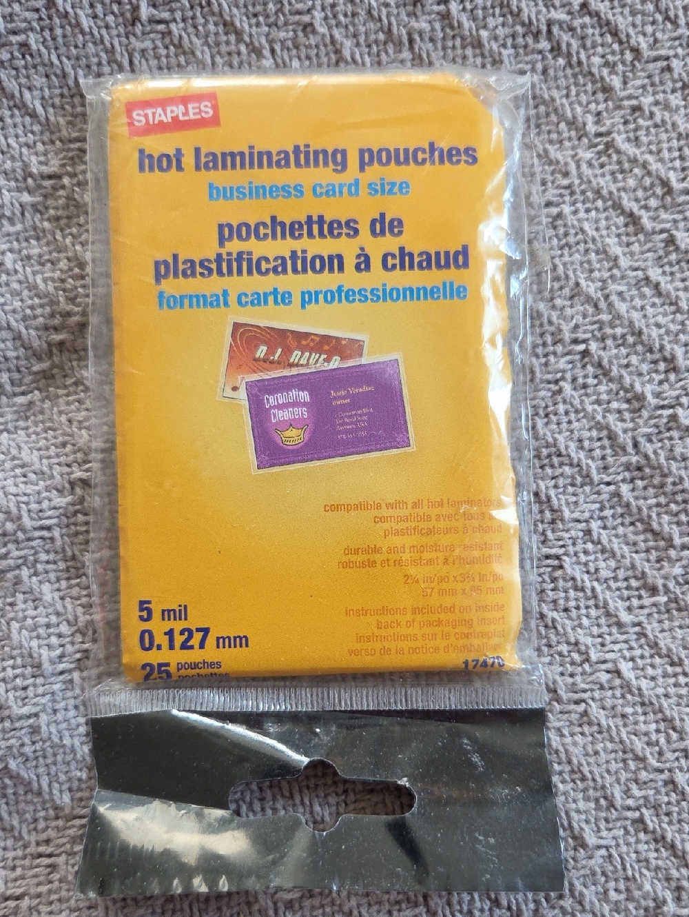Staple Yellow Laminating Pouches Pack